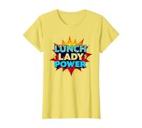 Lunch Lady Power: Arte Pop Retro para héroes del Servicio de Alimentos Camiseta, Mujer, Limón, XS