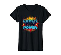 Lunch Lady Power: Arte Pop Retro para héroes del Servicio de Alimentos Camiseta, Mujer, Negro, S