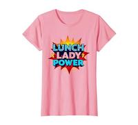 Lunch Lady Power: Arte Pop Retro para héroes del Servicio de Alimentos Camiseta, Mujer, Rosado, L