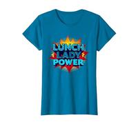 Lunch Lady Power: Arte Pop Retro para héroes del Servicio de Alimentos Camiseta, Mujer, Zafiro, S