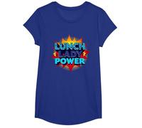 Lunch Lady Power: Arte Pop Retro para héroes del Servicio de Alimentos Camiseta, Niñas, Azul Real, L