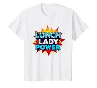 Lunch Lady Power: Arte Pop Retro para héroes del Servicio de Alimentos Camiseta, Niños, Blanco, 8 años