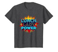 Lunch Lady Power: Arte Pop Retro para héroes del Servicio de Alimentos Camiseta, Niños, Jaspeado Oscuro, 8 años