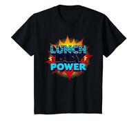 Lunch Lady Power: Arte Pop Retro para héroes del Servicio de Alimentos Camiseta, Niños, Negro, 10 años