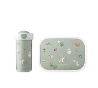 Mepal - Fiambrera Campus - Fiambrera para Niños con Vaso Escolar y Fiambrera - Fiambrera & Botella para Llevar - Apta para Lavavajillas y sin BPA - 300 ml + 750 ml - Little Farm