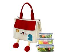 Lunch Tote for Women - Small House Design | Insulated Food Pouch | Cute Reusable Pouch for Meals, Fruit, and Snacks, Portable Insulated Container for Teens, Girls, Boys, School, Travel, Camping