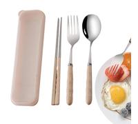 Lunch Utensil - Stainless Steel, 7.28x1.5in Cutlery Set Portable Travel Silverware | Compact Storage Box Dining Kiet With Case | For Home Wedding Party Picnic Outdoor College Travel Daycare Road Trip,