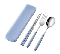 Lunch Utensil - Stainless Steel, 7.28x1.5in Cutlery Set Portable Travel Silverware | Compact Storage Box Dining Kiet With Case | For Home Wedding Party Picnic Outdoor College Travel Daycare Road Trip,
