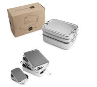 Lunchboxen 3in1 Three-In-One Fiambrera Bocadillo de Acero Estar de Pie