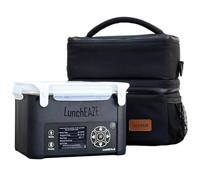 LunchEAZE Lonchera térmica inalámbrica XL - Funciona con pilas, capacidad de 6 tazas, 104.4 °C máximo, calefacción programada automática, bolsa aislada incluida para comidas calientes en cualquier