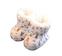 LUNCHS Botas de bebé de Piel cálida, Forro Polar cálido de Invierno para niños con Zapatos con cordón, Zapatos Antideslizantes de Suela Suave y acogedora para bebés (12cm,Style-H)