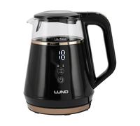 Lund el. kettle 1l, temp. control, black - accesorio profesional para