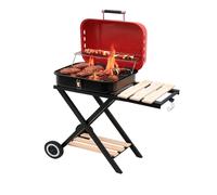 LUND Holzkohlegrill Plegable BBQ Carro Móvil 1 Unidad Con Tapa Y Mesas