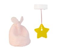 LUNDBY Accesorios para casa de muñecas, lámpara LED para casa de muñecas | Lámpara en miniatura, iluminación LED para casa de muñecas, lámpara de estrella y puf con orejas, función de clic