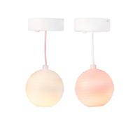 LUNDBY Casa de muñecas accesorios, 2 casa de muñecas lámpara LED batería | Lámpara en miniatura, iluminación LED para casa de muñecas, 2 lámparas de papel, , función de clic, apagado automático de 15