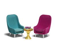 Lundby Casa de Muñecas Azul & Rosa Sillón Juego Miniatura Muebles de Salón 1:18