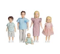 Lundby Casa de muñecas Charlie Muñecas para casa de muñecas Familia, juego | Figuras de casa de muñecas, 2 adultos, 2 niños, 1 muñeca pequeña, articulaciones móviles, muñecas flexibles, ropa extraíble