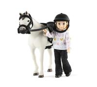Lundby Casa de Muñecas Girl En Equitación Casco Con Caballo Silla Briddle Modern
