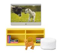 Lundby Casa de Muñecas TV Librería Puf Set de Accesorios 1:18