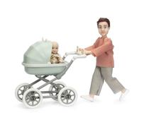 Lundby Conjunto Guardería Papá Padre con Bebé y Carrito Personas Modernas 1:18