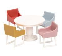 LUNDBY Dollhouse Meubels Eetkamer Tafelstoel Set - 5-delige poppenhuis accessoir