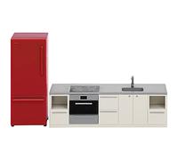Lundby Muebles de casa de muñecas, Accesorios de Cocina, casa de muñecas, Fregadero de Cocina, Armario, Nevera, Juego de 2 Piezas para muñecas en Miniatura de 11 cm, Escala 1:18