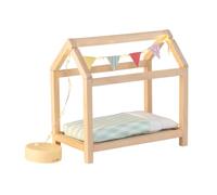 LUNDBY Muebles de casa de muñecas, casa de muñecas de madera con cadena de | Accesorios para casa de muñecas, luces LED con banderines, ropa de cama, elementos decorativos muebles en miniatura