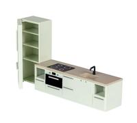 LUNDBY Muebles de casa de muñecas, cocina de muñecas con estufa, horno | Cocina de casa de muñecas con horno, horno, fregadero, nevera y compartimentos de almacenamiento, muebles de cocina de