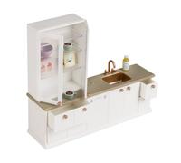 LUNDBY Muebles para casa de muñecas, cocina con armario y cajones | Muebles de madera para casa de muñecas con fregadero, lavavajillas, vitrina con luz LED, juguete a partir de 3 años