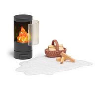 Lundby Poppenhuis - miniatuur open haard poppenmeubel met LED-verlichting - inri