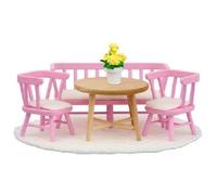 Lundby Smaland 1:18 Escala Muñecas Casa Cocina Muebles Mesa Sillas Banco Juego