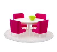 Lundby Smaland 1:18 Escala Muñecas Casa Comedor Muebles Mesa Sillas Tapete Set