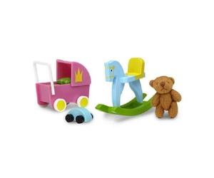 Lundby Smaland Accesorios Casa Muñecas 1:18 Guardería Infantil Cochecito Juego