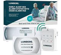 Lunderg Alarma de cama para adultos mayores y juego de alarma de silla, almohadilla de cama inalámbrica de alerta temprana, almohadilla de silla y buscapersonas, alarmas de cama y prevención de caídas