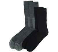 Lundhags Merino Trekking Sock Combo Mid, calcetines de senderismo, unisex, gris/negro 43-45 Light Grey Melange/Black