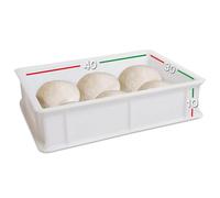 LUNEDA 1 bandeja para fermentación de masa, caja contenedor de plástico polietileno porta masa pizza, pan apilable, 12 litros, fabricada en Italia, 30 x 40 x 10 cm (solo bandeja)