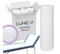 LUNEDA 3 sábanas médicas, rollo para camas médicas, esteticistas, masajes, fisioterapeutas, suaves, profesionales, desechables, fabricadas en Italia, de papel doble celulosa, 60 cm de altura (juego de