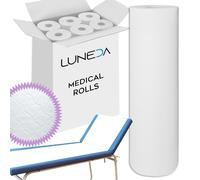 LUNEDA 6 sábanas médicas para cunas, médicos, esteticistas, masajes, fisioterapeutas, suaves, rollo profesional, fabricado en Italia, de papel doble celulosa, 60 cm de altura (juego de 6 unidades)