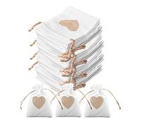 LUNEKUCK 30PCS Bolsas de Yute Bolsitas de Yute 10x15cm Sacos de Yute Bolsa de Arpillera Natural con Cordón para Regalo, Joyeria, Calendario de Adviento DIY Bodas Fiesta Navidad