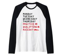 Lunes Martes Jueves Practica Clasificatoria Carrera Día Carreras Camiseta Manga Raglan
