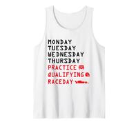 Lunes Martes Jueves Practica Clasificatoria Carrera Día Carreras Camiseta sin Mangas