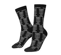Lunes Martes Miércoles Jueves Lunes Unisex Work Socks Cómodos Calcetines Deportivos Transpirables Calcetine Deporte Para Uso Diario Uso Multiestación Senderismo
