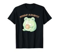 Lunes Ya Rana con Café Semana Divertida Inicio Concepto Camiseta