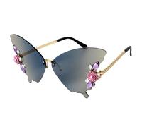 Lunettes De Soleil Papillon Sans Monture Pour Femmes | Lunettes De Couleur Fantaisie | Lunettes D'été En Forme De Papillon Bloquant Les UV Pour La Pêche, La Conduite, Les Sports De Plein Air, La Chass