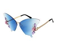 Lunettes De Soleil Papillon Sans Monture Pour Femmes | Lunettes De Couleur Fantaisie | Lunettes D'été En Forme De Papillon Bloquant Les UV Pour La Pêche, La Conduite, Les Sports De Plein Air, La Chass
