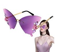 Lunettes De Soleil Papillon Sans Monture Pour Femmes | Lunettes De Couleur Fantaisie | Lunettes D'été En Forme De Papillon Bloquant Les UV Pour La Pêche, La Conduite, Les Sports De Plein Air, La Chass