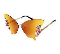 Lunettes De Soleil Papillon Sans Monture Pour Femmes | Lunettes De Couleur Fantaisie | Lunettes D'été En Forme De Papillon Bloquant Les UV Pour La Pêche, La Conduite, Les Sports De Plein Air, La Chass