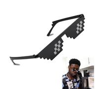 Lunettes de Soleil Pixel - 1 unidades Lunettes de Soleil Thug Life, Pixelated Lunettes de Soleil Mosaïque Lunette Pixel Lunette Drole, Mode Accessoires Photo pour Party Plage Fête Noël Pour Adultes