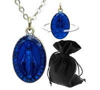 Lunexus Collar María - Colgante de la Virgen María bendita - Medalla milagrosa - Colgante de la Virgo - Cadena Santa Madonna - Joyas cristianas - Cadena de cruz para mujer - Collar Virgo, Anhänger 3