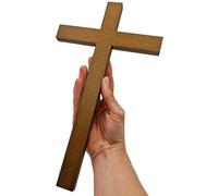 Lunexus Cruz de madera para pared, 30 cm, madera de haya, bendecida, hecha a mano, cruz de pared, para colgar, altar de casa, cruz, decoración, bendecido, regalo para comunión, bautizo, confirmación